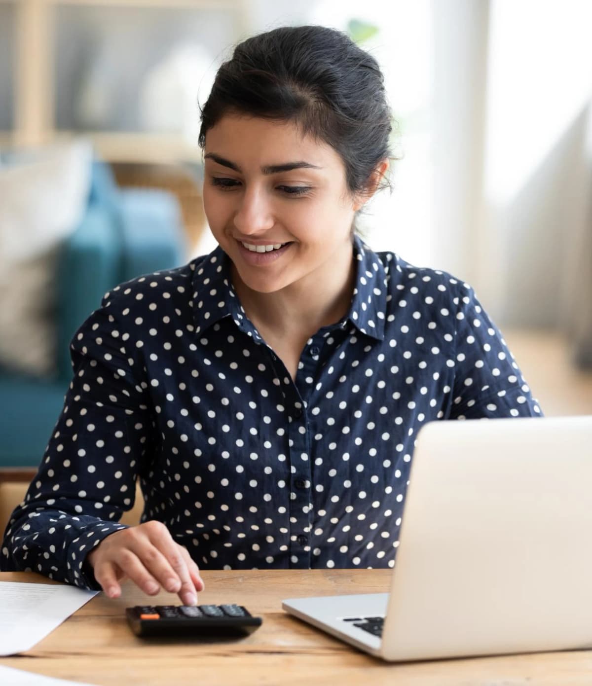 Woman working on calculations